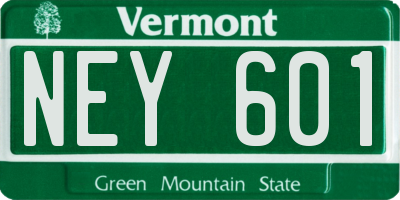 VT license plate NEY601