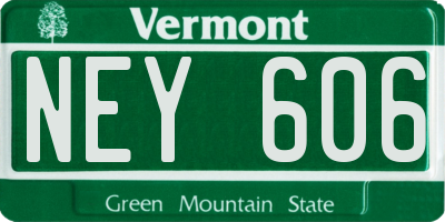 VT license plate NEY606