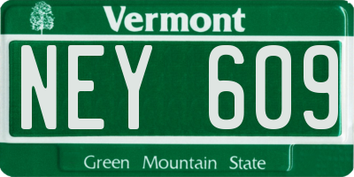 VT license plate NEY609