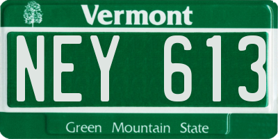 VT license plate NEY613