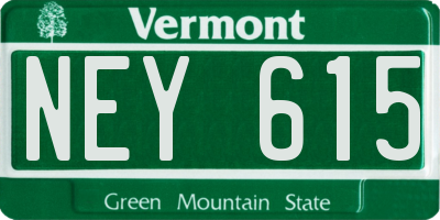 VT license plate NEY615