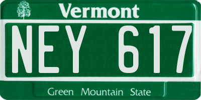 VT license plate NEY617