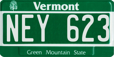 VT license plate NEY623