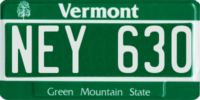 VT license plate NEY630