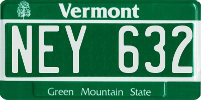 VT license plate NEY632