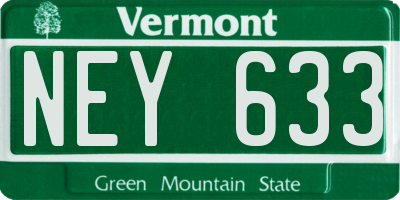 VT license plate NEY633