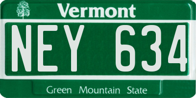 VT license plate NEY634