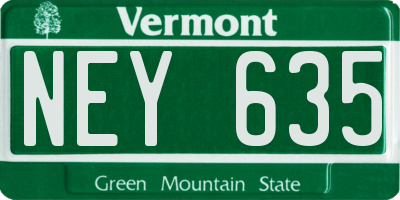 VT license plate NEY635
