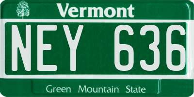 VT license plate NEY636