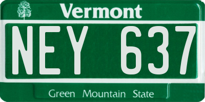 VT license plate NEY637