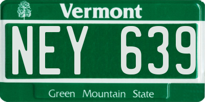VT license plate NEY639