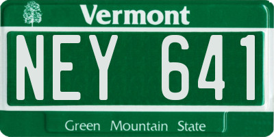 VT license plate NEY641
