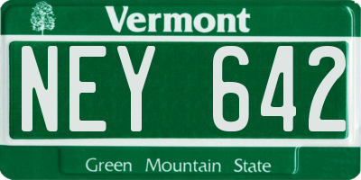 VT license plate NEY642