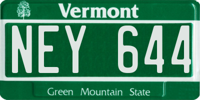 VT license plate NEY644
