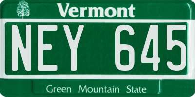 VT license plate NEY645