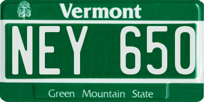 VT license plate NEY650