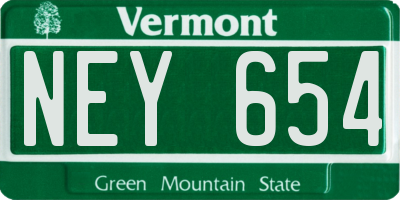 VT license plate NEY654