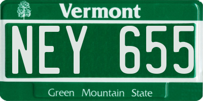 VT license plate NEY655