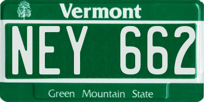 VT license plate NEY662