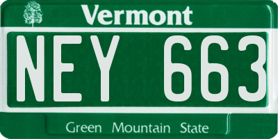 VT license plate NEY663