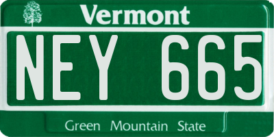 VT license plate NEY665