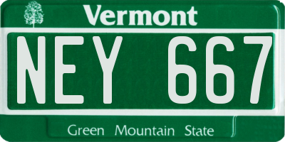 VT license plate NEY667