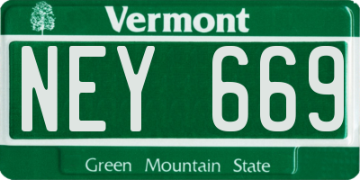 VT license plate NEY669