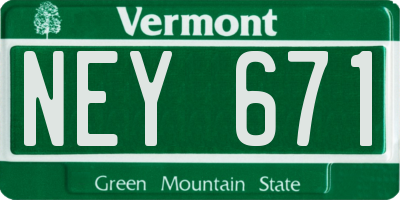 VT license plate NEY671