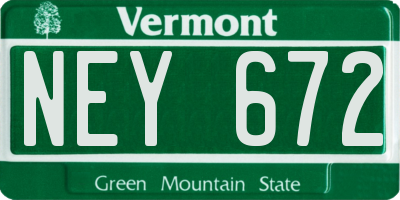 VT license plate NEY672