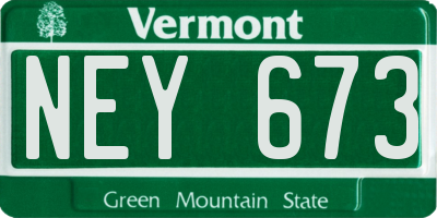 VT license plate NEY673