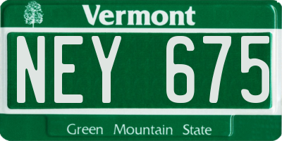 VT license plate NEY675