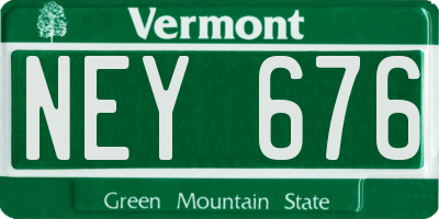 VT license plate NEY676