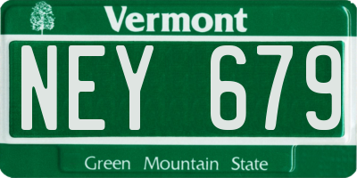 VT license plate NEY679