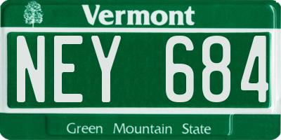 VT license plate NEY684