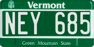VT license plate NEY685