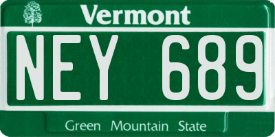 VT license plate NEY689