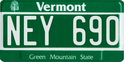 VT license plate NEY690
