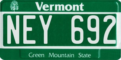 VT license plate NEY692