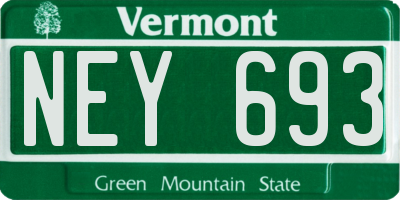 VT license plate NEY693