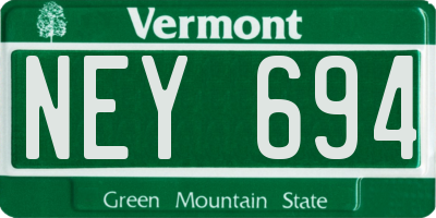 VT license plate NEY694