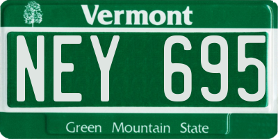 VT license plate NEY695