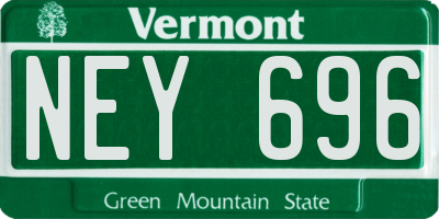 VT license plate NEY696