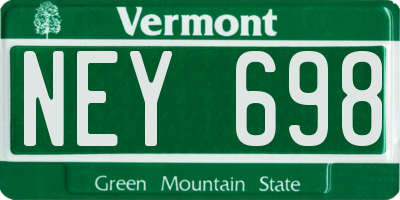 VT license plate NEY698