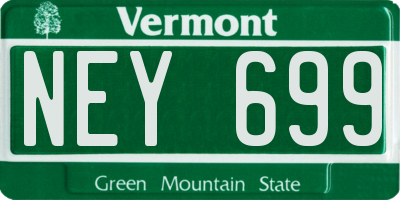 VT license plate NEY699