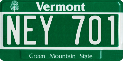 VT license plate NEY701