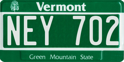 VT license plate NEY702