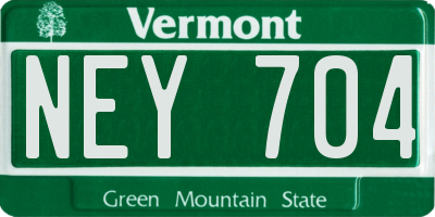 VT license plate NEY704