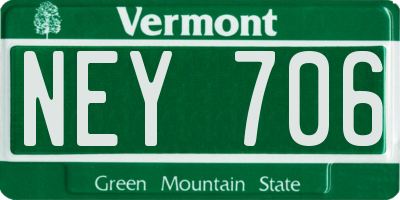 VT license plate NEY706