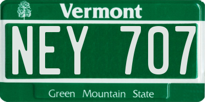 VT license plate NEY707