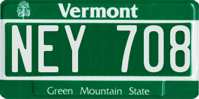 VT license plate NEY708